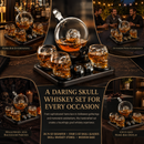 Skull Skeleton Wine & Whiskey Globe Decanter Set 850 mL