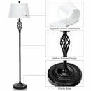 2 Table Lamps 1 Floor Lamp Set with Fabric Shades by LJGDeals