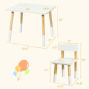 Kids Wooden Table and 2 Chairs Set-White by LJGDeals