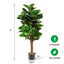 5 Feet Artificial Fiddle Leaf Fig Tree Decorative Planter by LJGDeals