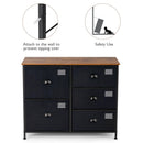 5-Drawer Storage Dresser for Bedroom Closet Entryway-Black by LJGDeals