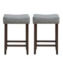 Set of 2 Nailhead Saddle Bar Stools 24 Inch Height by LJGDeals