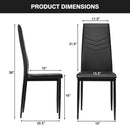 Set of 4 High Back Dining Chairs with PVC Leather and Non-Slip Feet Pads by LJGDeals