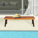 Patio Acacia Wood Dining Bench Seat with Steel Legs by LJGDeals