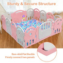 14-Panel Baby Playpen with Music Box & Basketball Hoop-Pink by LJGDeals