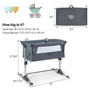 Height Adjustable Baby Side Crib with Music Box & Toys by LJGDeals