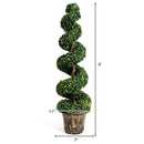 4 Feet Artificial Boxwood Spiral Green Leaves Tree by LJGDeals