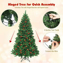 6.5 Feet Pre-lit Hinged Christmas Tree with LED Lights by LJGDeals