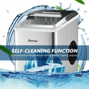 Stainless Steel 26 lbs/24 H Self-Clean Countertop Ice Maker Machine by LJGDeals