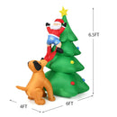 6.5 Feet Outdoor Inflatable Christmas Tree Santa Decor with LED Lights by LJGDeals