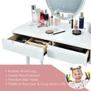 Touch Screen Vanity Makeup Table Stool Set with Lighted Mirror by LJGDeals