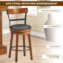 30.5 Inch 360-Degree Swivel Stools with Leather Padded Seat by LJGDeals