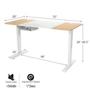 55 x 28 Inch Electric Adjustable Sit to Stand Desk with USB Port-Natural by LJGDeals