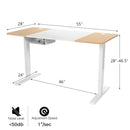 55 x 28 Inch Electric Adjustable Sit to Stand Desk with USB Port-Natural by DirectDeals
