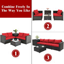 4 Pieces Outdoor Patio Rattan Furniture Set with by LJGDeals