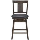 24 inch Swivel Upholstered Counter Height Bar Chair with Rubber Wood Legs by DirectDeals