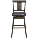 24 inch Swivel Upholstered Counter Height Bar Chair with Rubber Wood Legs by DirectDeals