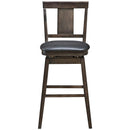 24 inch Swivel Upholstered Counter Height Bar Chair with Rubber Wood Legs by LJGDeals