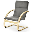 Modern Fabric Upholstered Bentwood Lounge Chair-Gray by LJGDeals