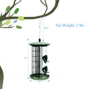 3-in-1 Metal Hanging Wild Bird Feeder with 4 Feeding Ports and Perches