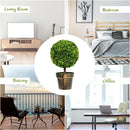 2 Pieces 24 Inch Artificial Boxwood Topiary Ball Tree for House and Office by LJGDeals