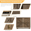 Vintage Wood Wall Mounted Jewelry Organizer with Barn Door-Brown by LJGDeals