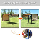12 x 9 Feet Outdoor Pergola Gazebo with Retractable Canopy Shades by LJGDeals