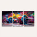 Abstract Graffiti Barbell Canvas Wall Art – Urban Fitness