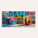 Fitness Gym Barbell Graffiti Wall Art Canvas Print
