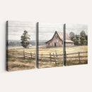 Rustic Farmhouse Barn Wall Art | 3-Panel Framed Gallery Wrap
