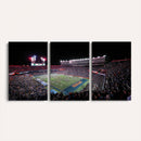 Ben Hill Griffin Stadium Night Game Triple Canvas Wall Art -