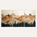 Rustic Wood Mountain Wall Art Print | Triptych Giclee Print