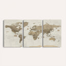 Detailed World Map Wall Art Canvas Print