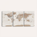 Framed Large World Map Canvas Print for Office Decor