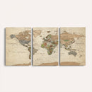 Framed World Map Wall Art for Home and Office Decor