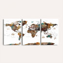 Watercolor World Map Canvas Print – Detailed Map of the