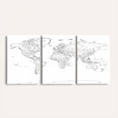 World Map Canvas Print – Framed Modern Detailed Map of the