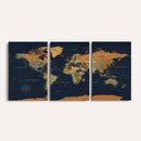 Modern World Map Canvas Print – Framed Detailed Map of the