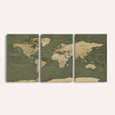 Large World Map Canvas Wall Art Print for Study Room Decor -