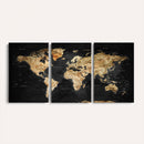 World Map Canvas Wall Art with Famous Landmarks – Framed