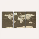 Vintage World Map Canvas Print – Framed Travel Map Wall Art