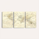 Colorful Watercolor World Map Canvas Wall Art – Framed