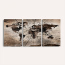 Black and White World Map Canvas Print – Framed Wall Art for