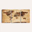 Modern Red and Gray World Map Canvas Print – Framed Wall Art