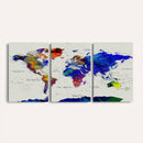 Vintage World Map Canvas Wall Art – Framed Travel Map with