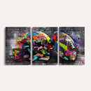 Graffiti American Football Helmet Street Art Wall Art Canvas