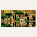 Gustav Klimt Golden Cityscape Wall Art Canvas Print,