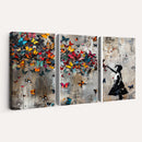 Banksy Wall Art - Banksy Girl and Butterfly Explosion Wall