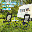 4 Pieces Patio Garden Adjustable Reclining Folding Chairs with Headrest by LJGDeals