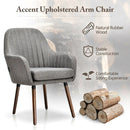 Set of 2 Fabric Upholstered Accent Chairs with Wooden Legs by LJGDeals